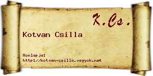 Kotvan Csilla névjegykártya