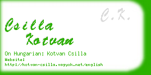 csilla kotvan business card